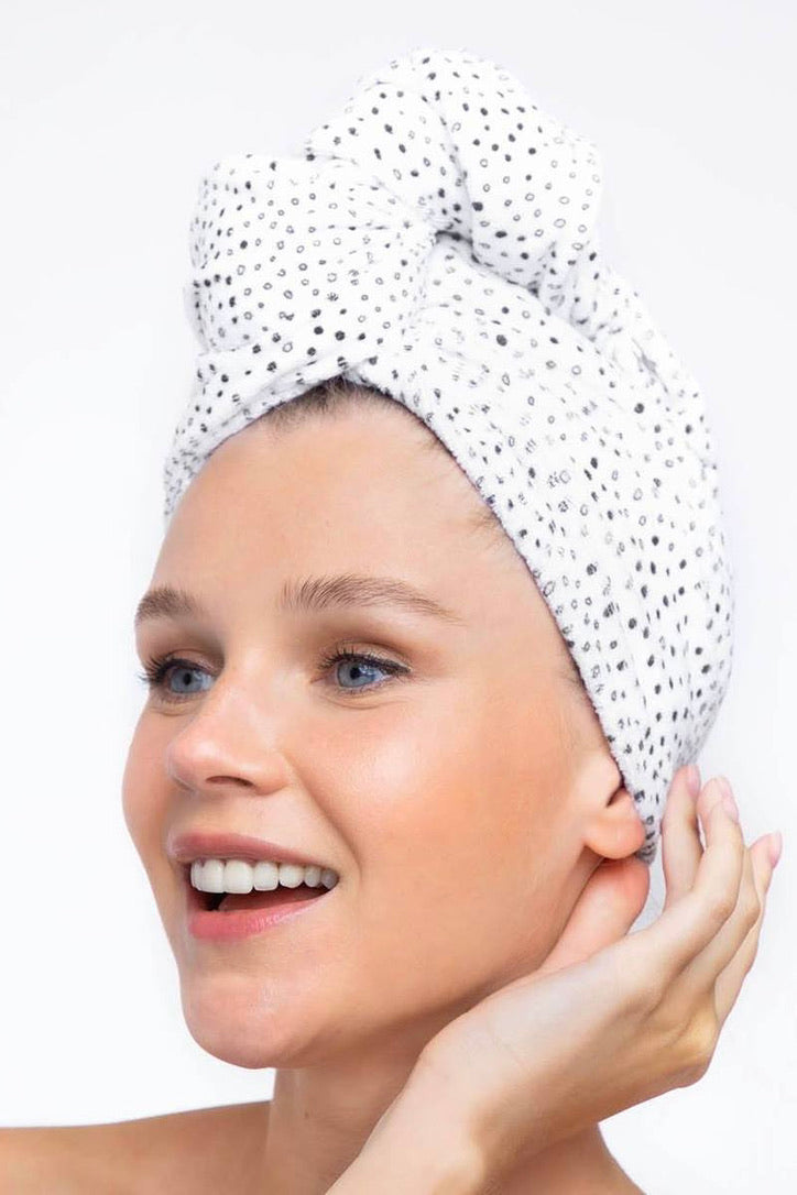 Dotty Microfiber Hair Towel