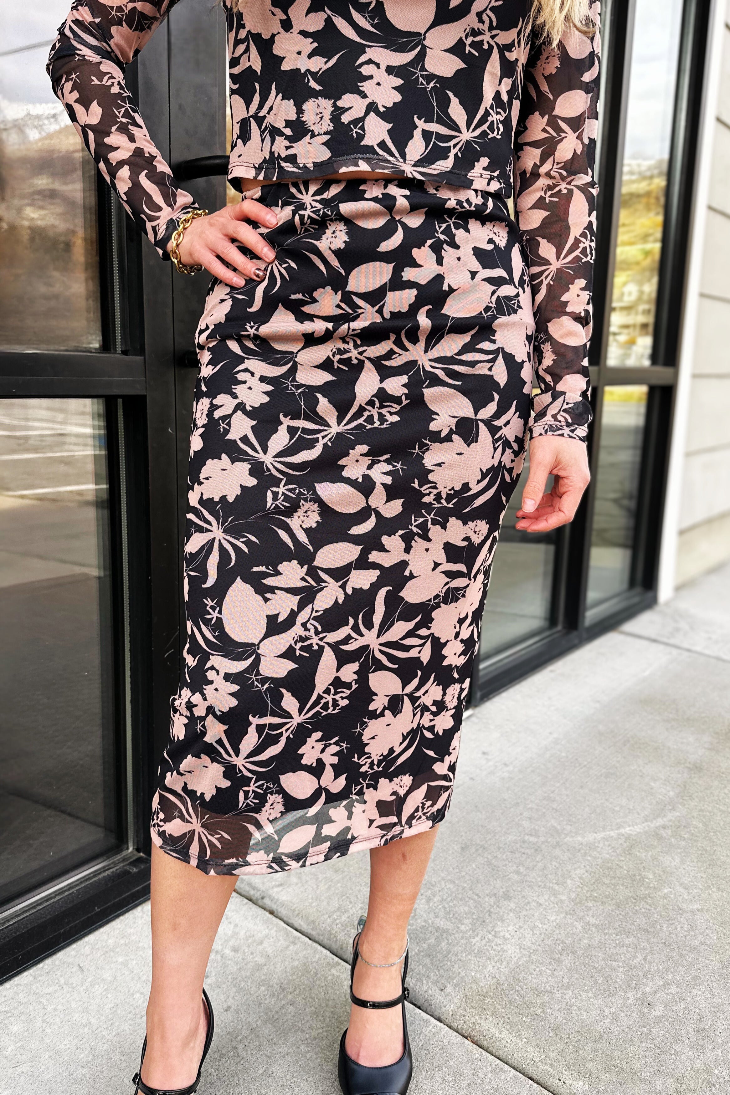 Wilted Grace Mesh Skirt