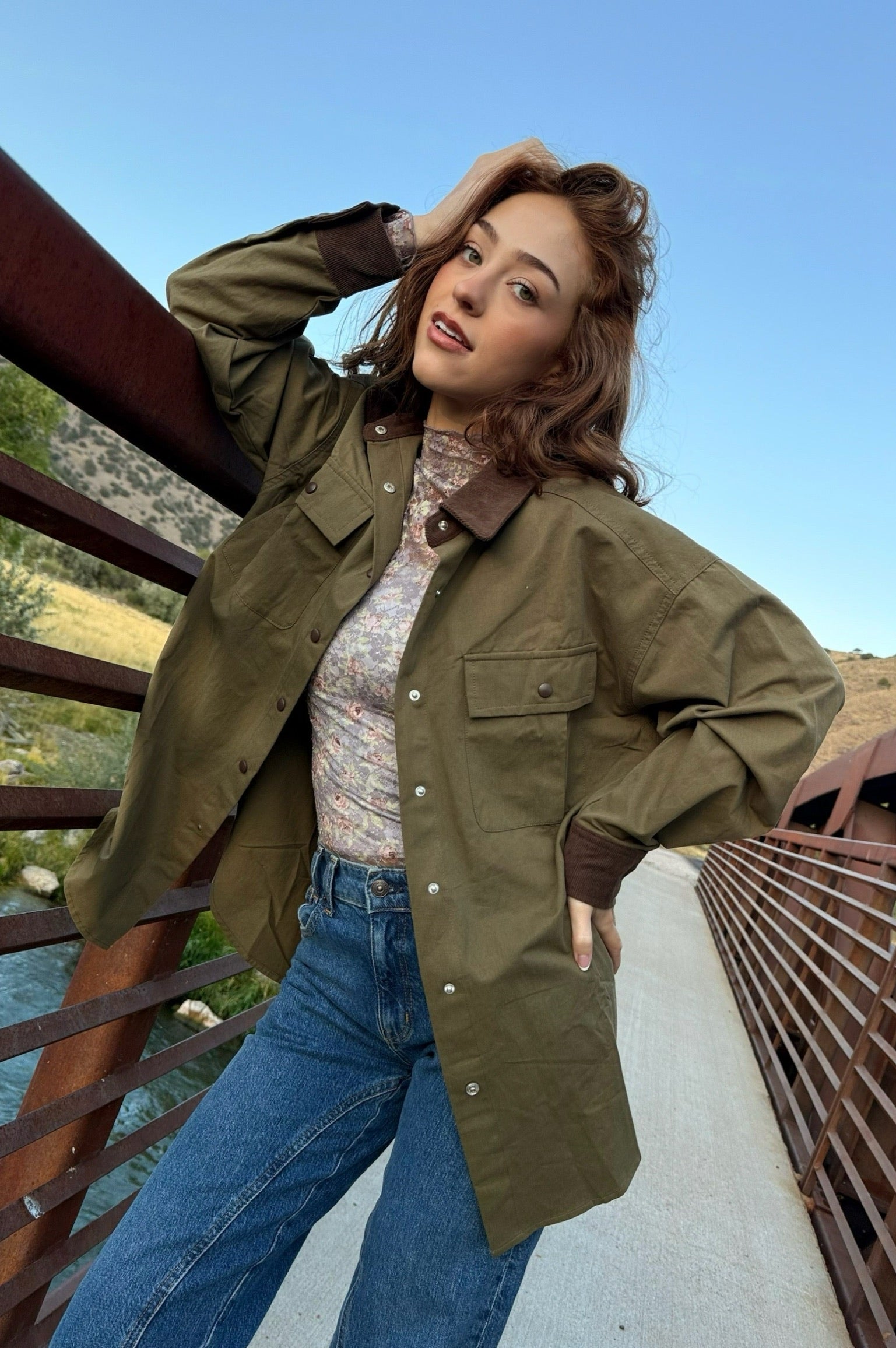 Shacket, womens shacket, womens utility jacket, womens work wear jacket, lightweight jacket