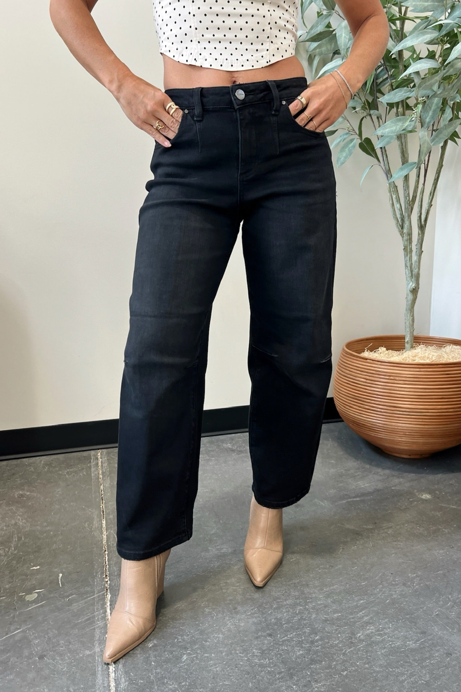 Dark Matter Crop Wide Leg Jeans