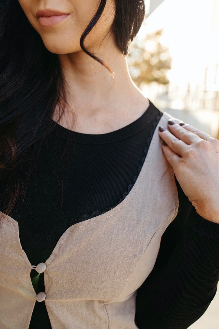 Tonal Bustier Top FINAL SALE