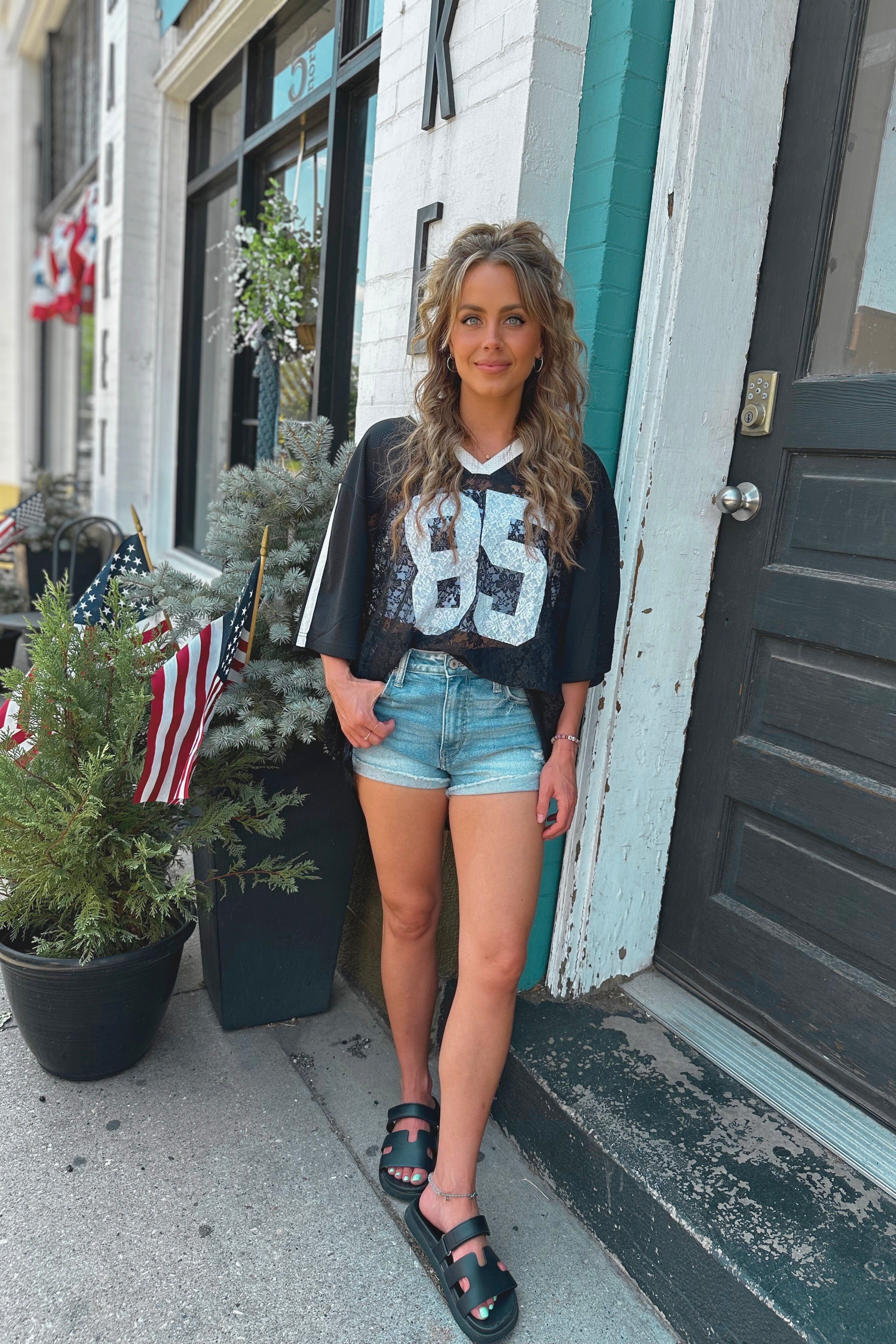 QB Crush Lace Jersey Top