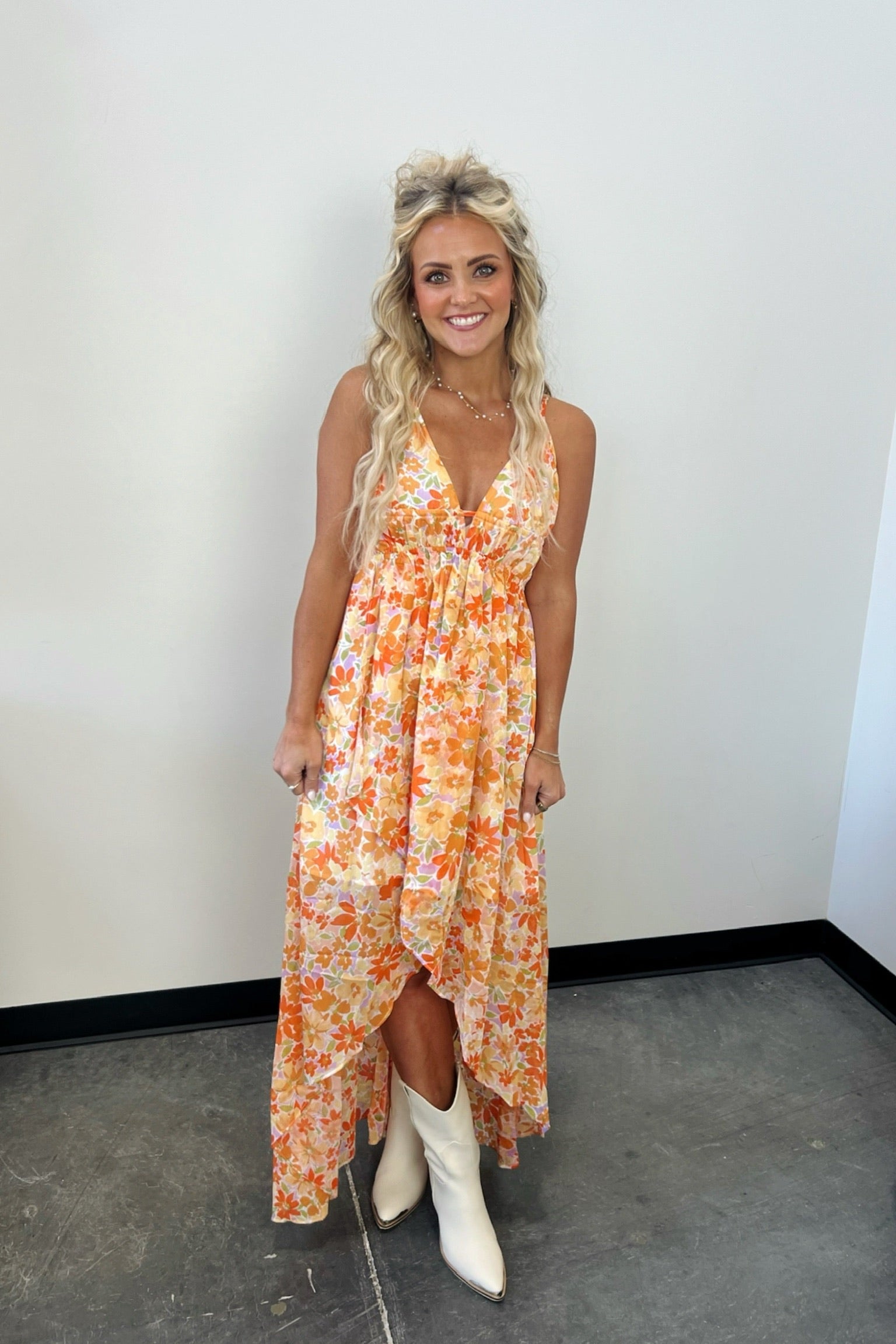 Sun Kissed Petals Maxi Dress