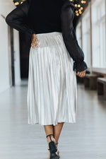 Dasher Metallic Pleated Skirt