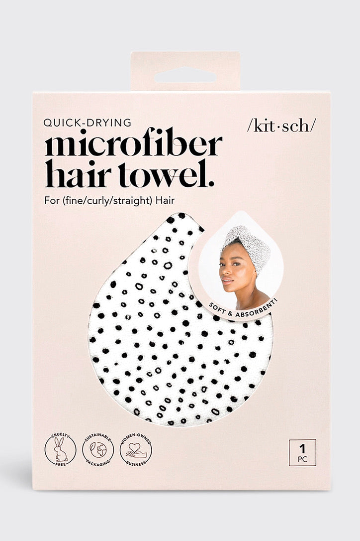 Dotty Microfiber Hair Towel