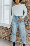 Sylvie Washed Denim Joggers