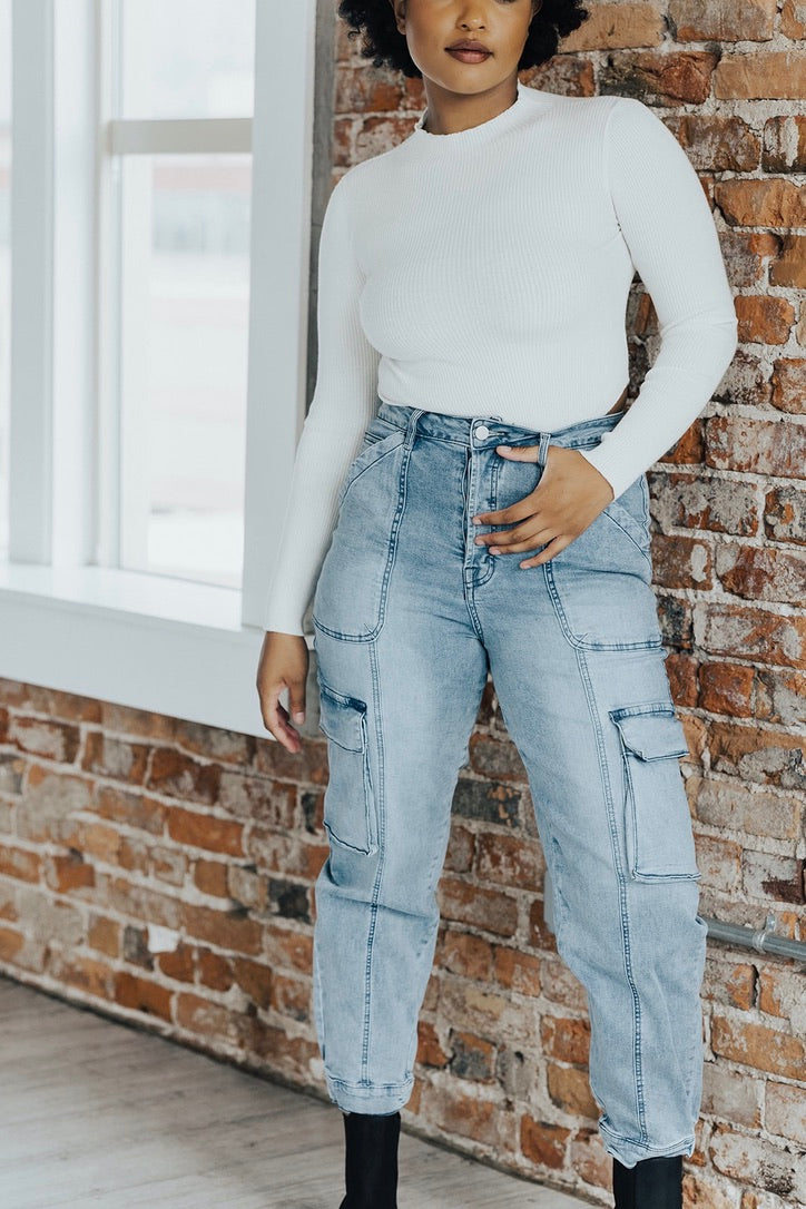 Sylvie Washed Denim Joggers