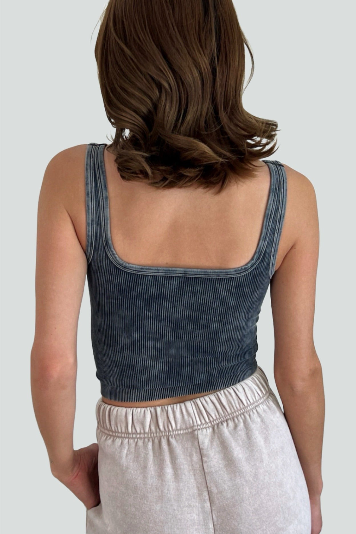 Eclipse Ribbed Cropped Tank Top