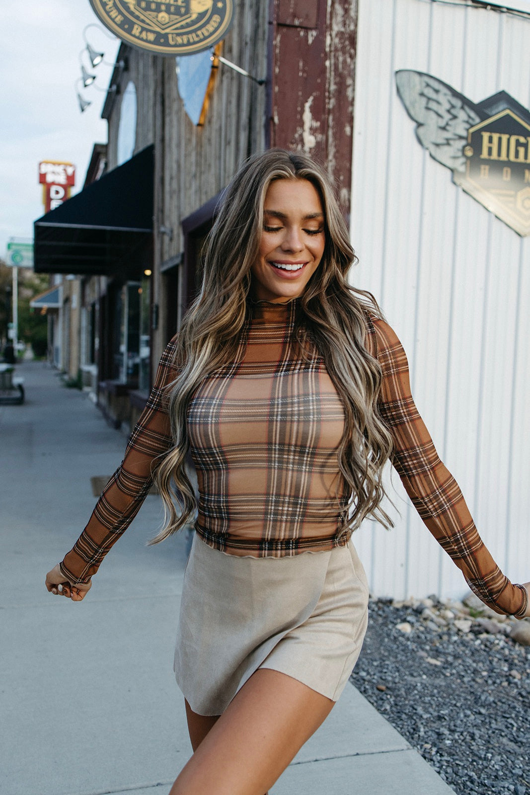 Auburn Afternoon Mesh Top