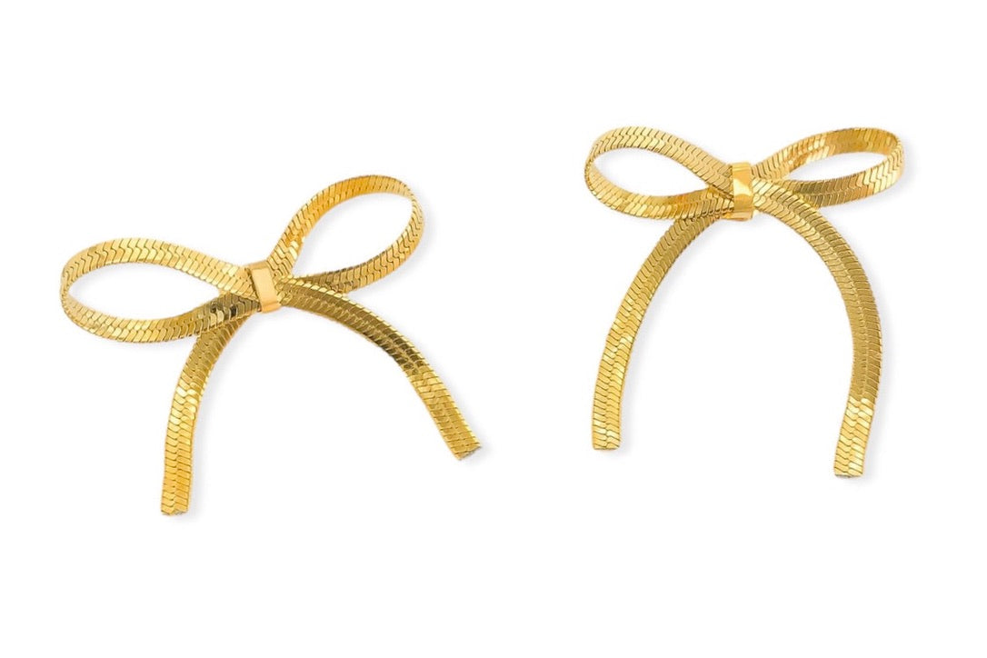 Golden Bow Earrings