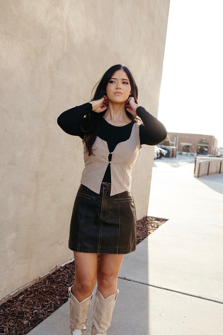 Tonal Bustier Top FINAL SALE