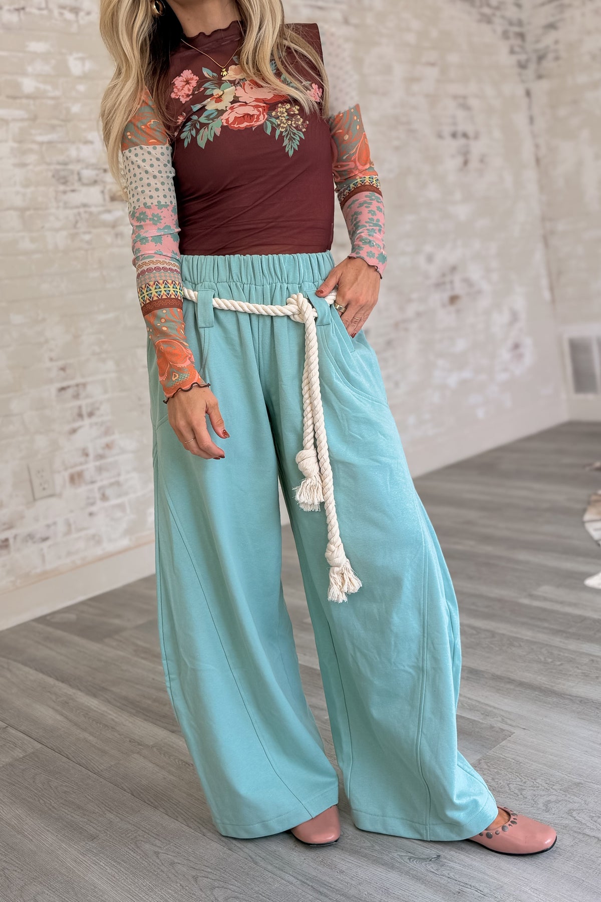 Next Thing You Know Sage Barrel Sweatpants