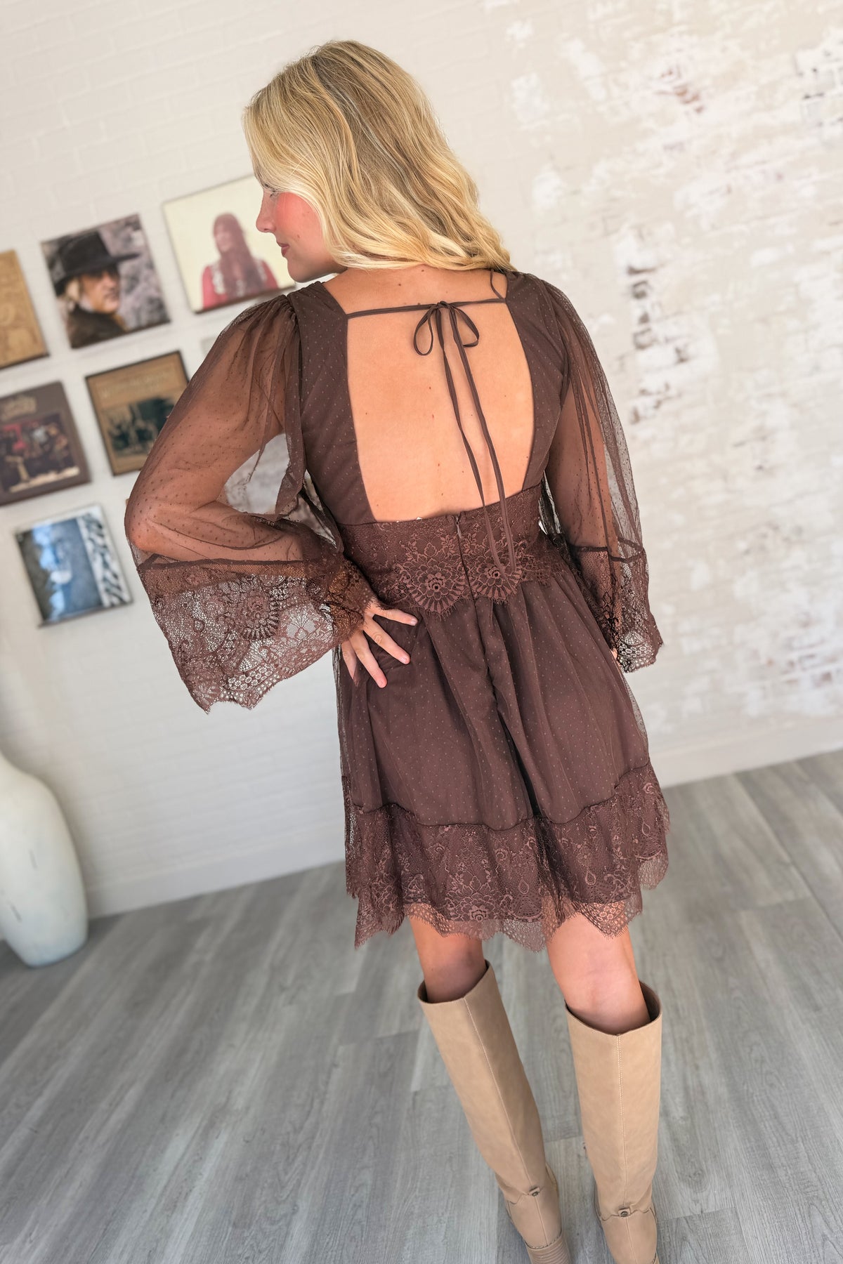 Love Me Reckless Dotted Mesh Dress