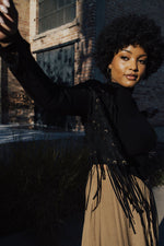 Kash Fringe Lace Crop Jacket