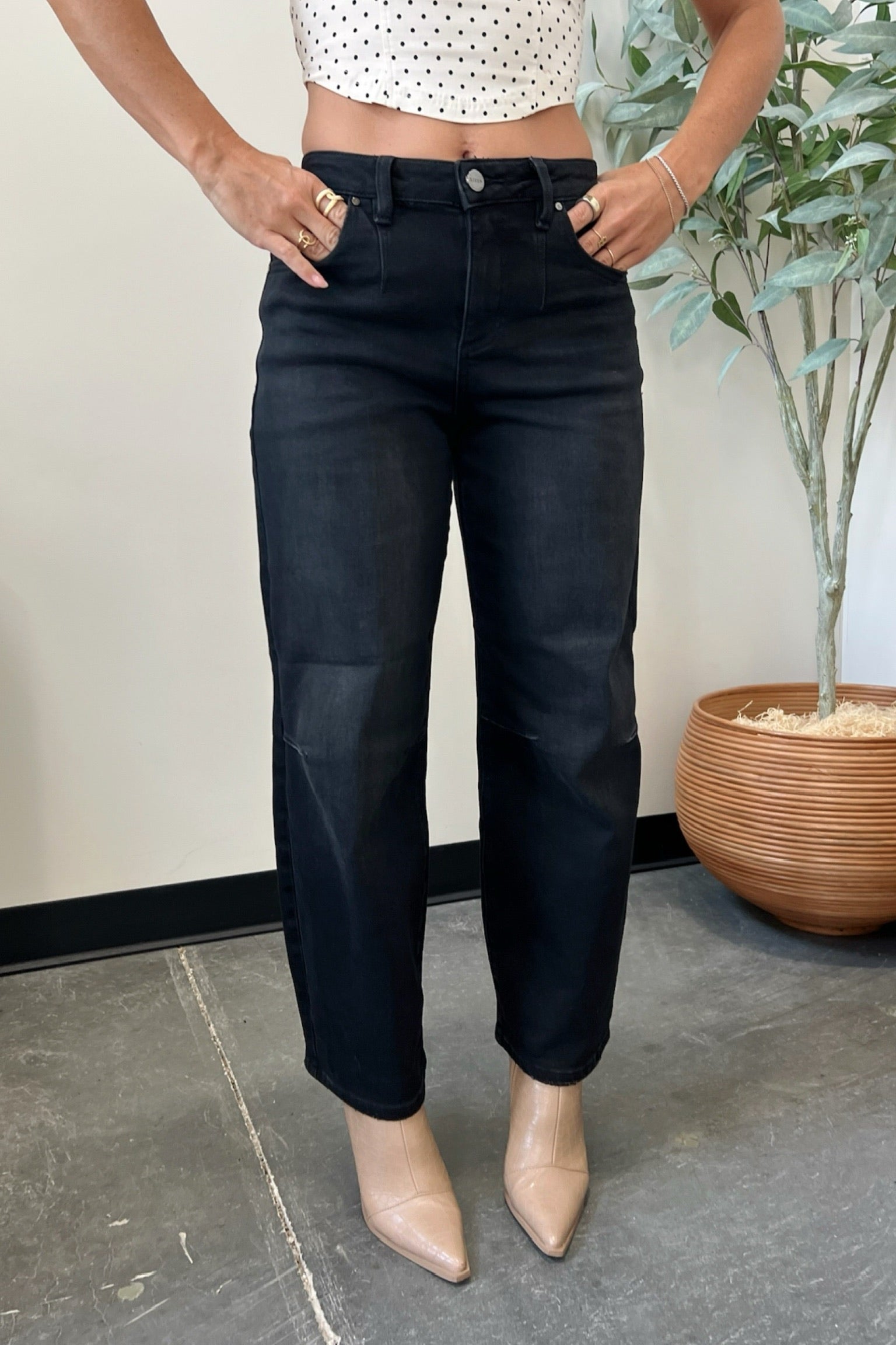 Dark Matter Crop Wide Leg Jeans