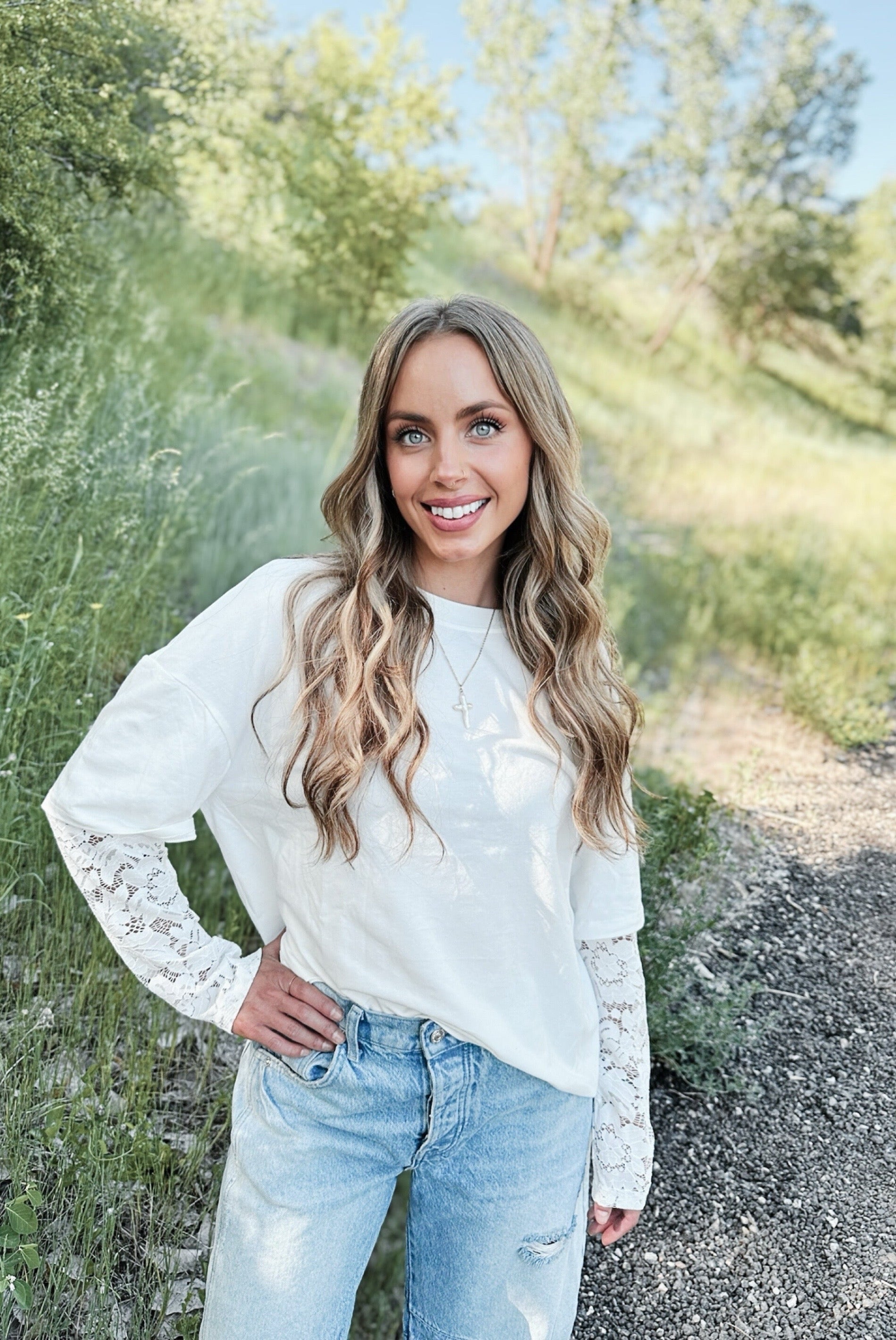 Dawn Break Lace Long Sleeve Tee