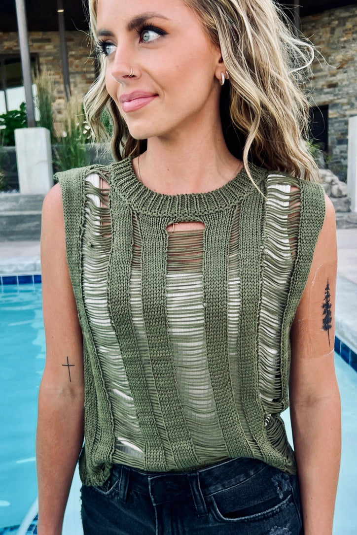 Ocean Waves Knit Top - FINAL SALE