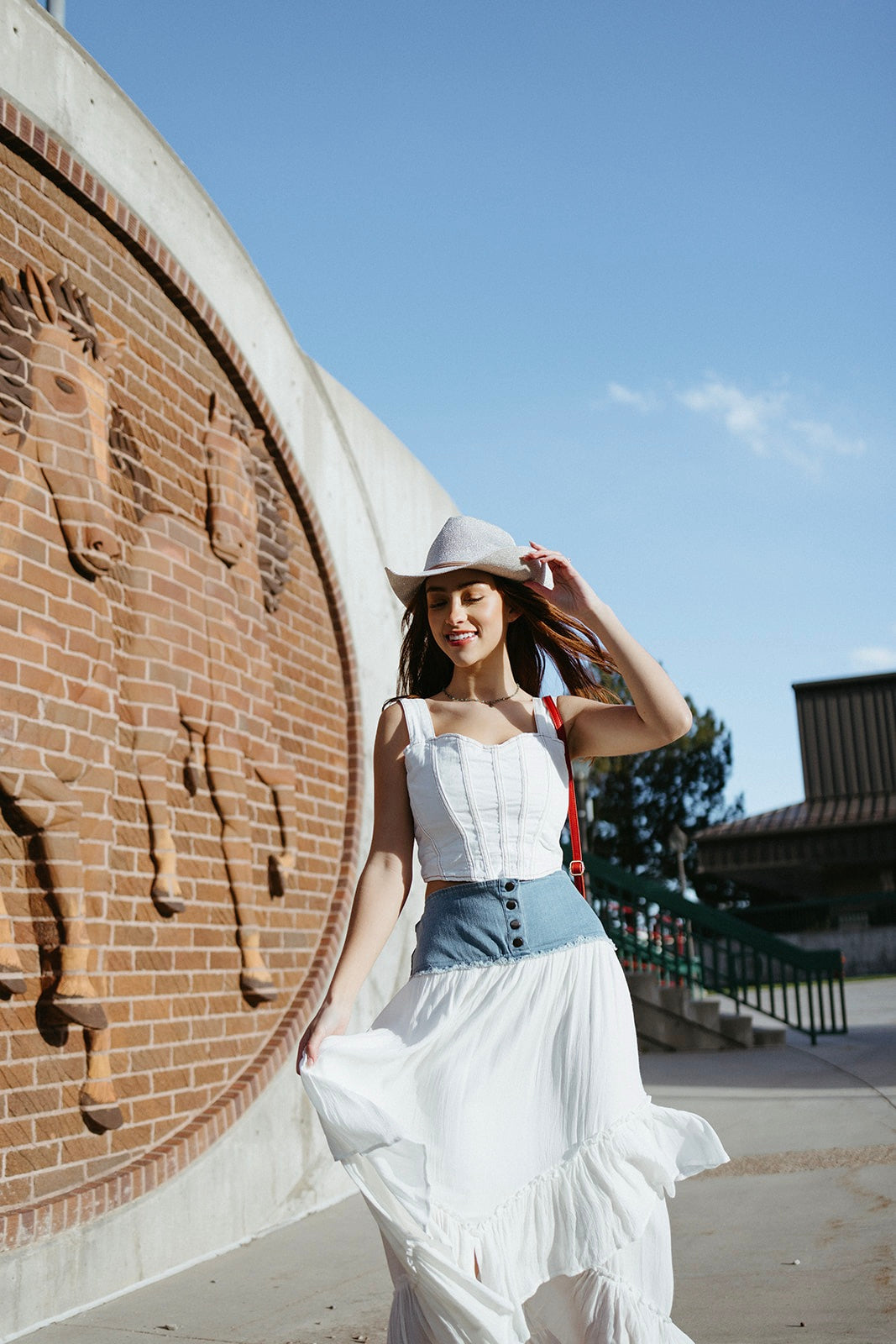 Red Rock Denim Corset Top