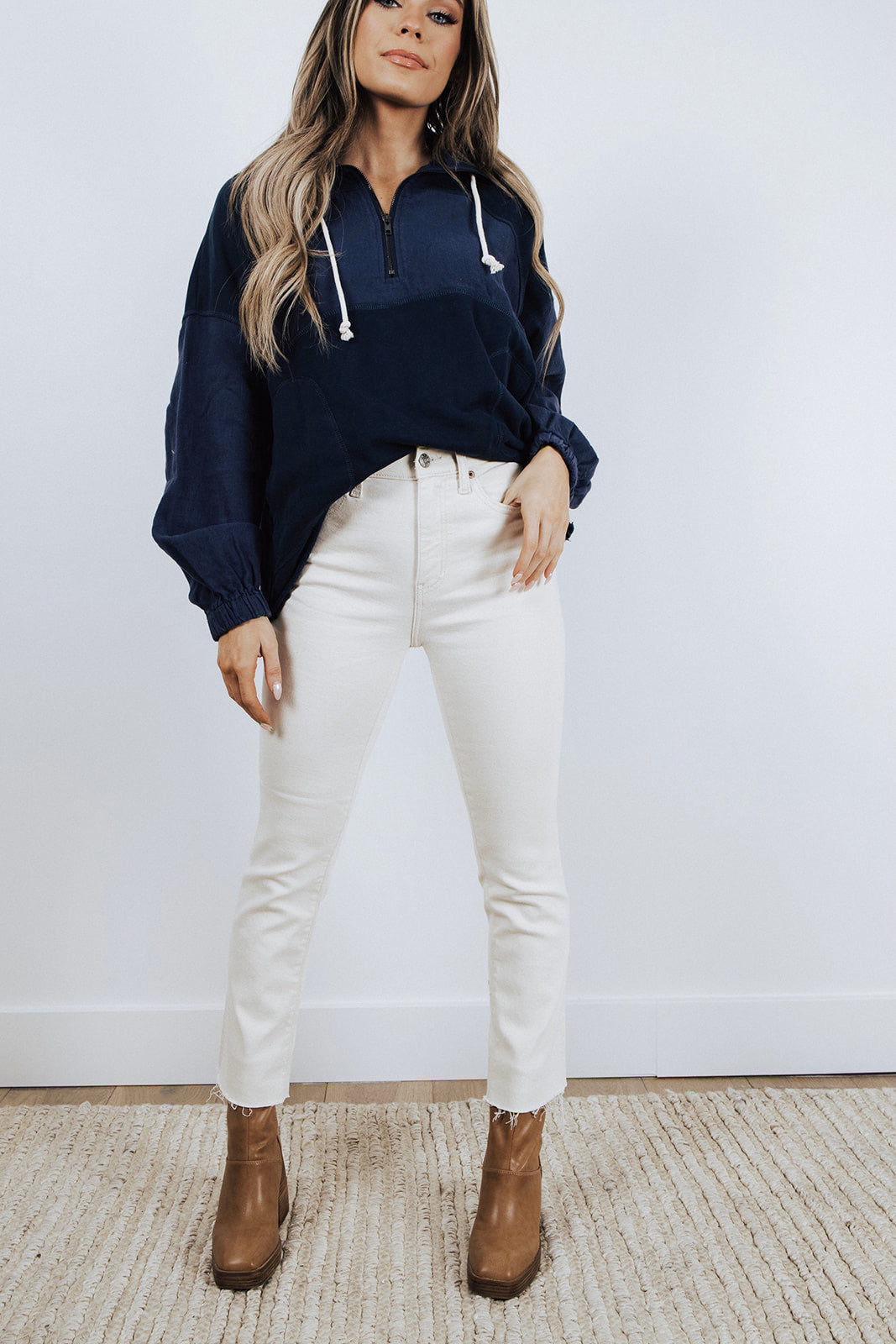 Blaine Washed Half Zip Pullover Lux Collection