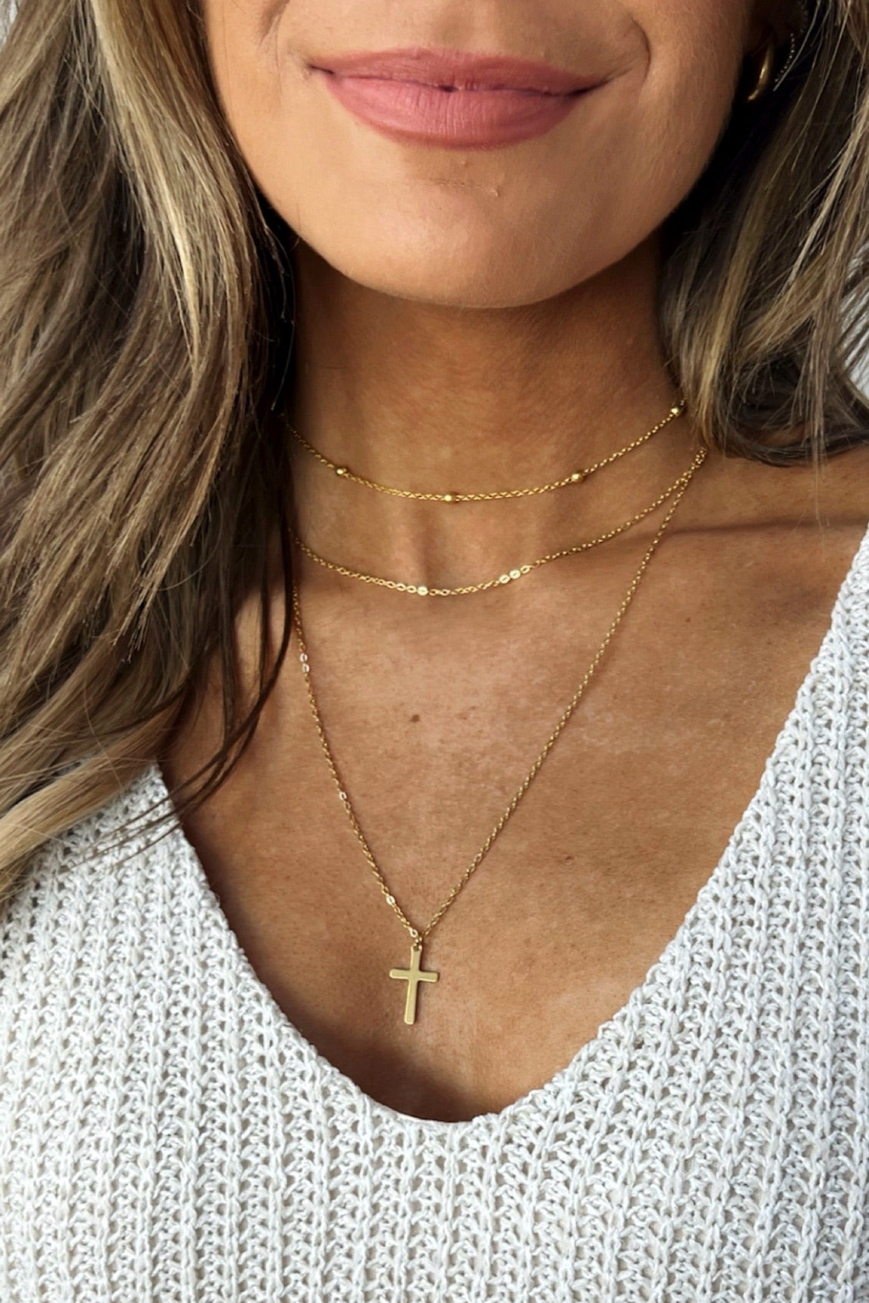 Divine Layers Cross Necklace