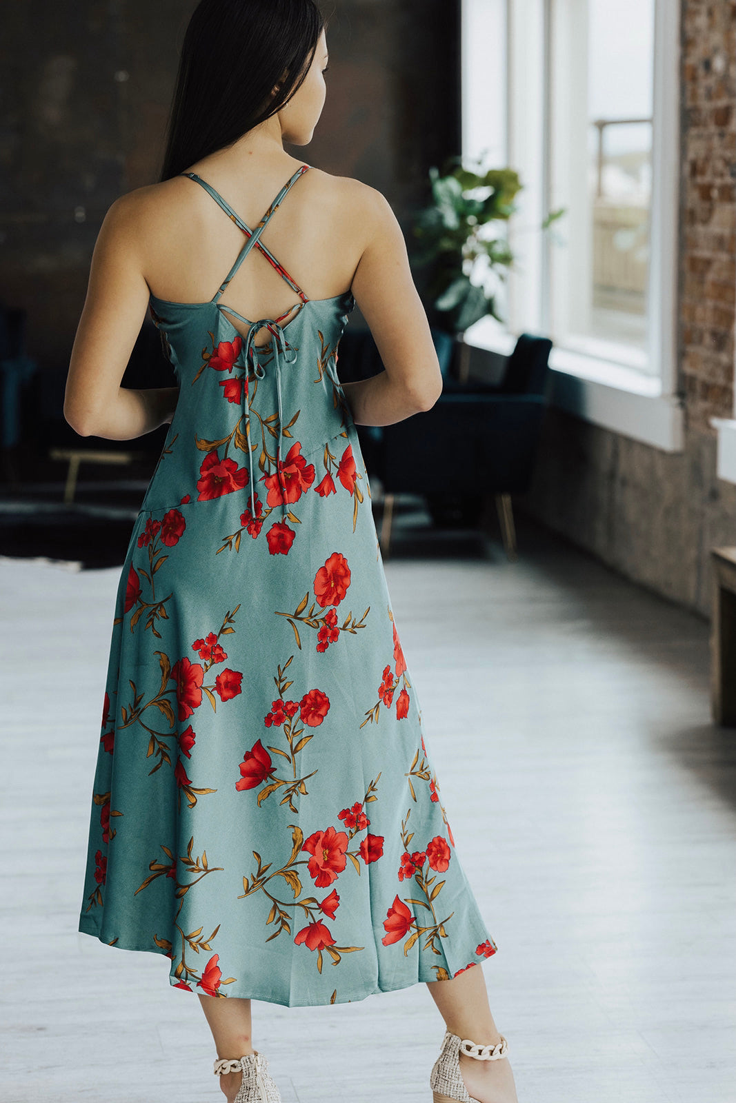 Astr Gaia Floral Midi Dress Lux Collection - FINAL SALE