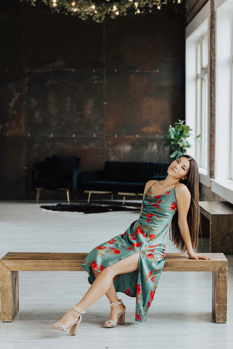 Gaia floral midi clearance dress