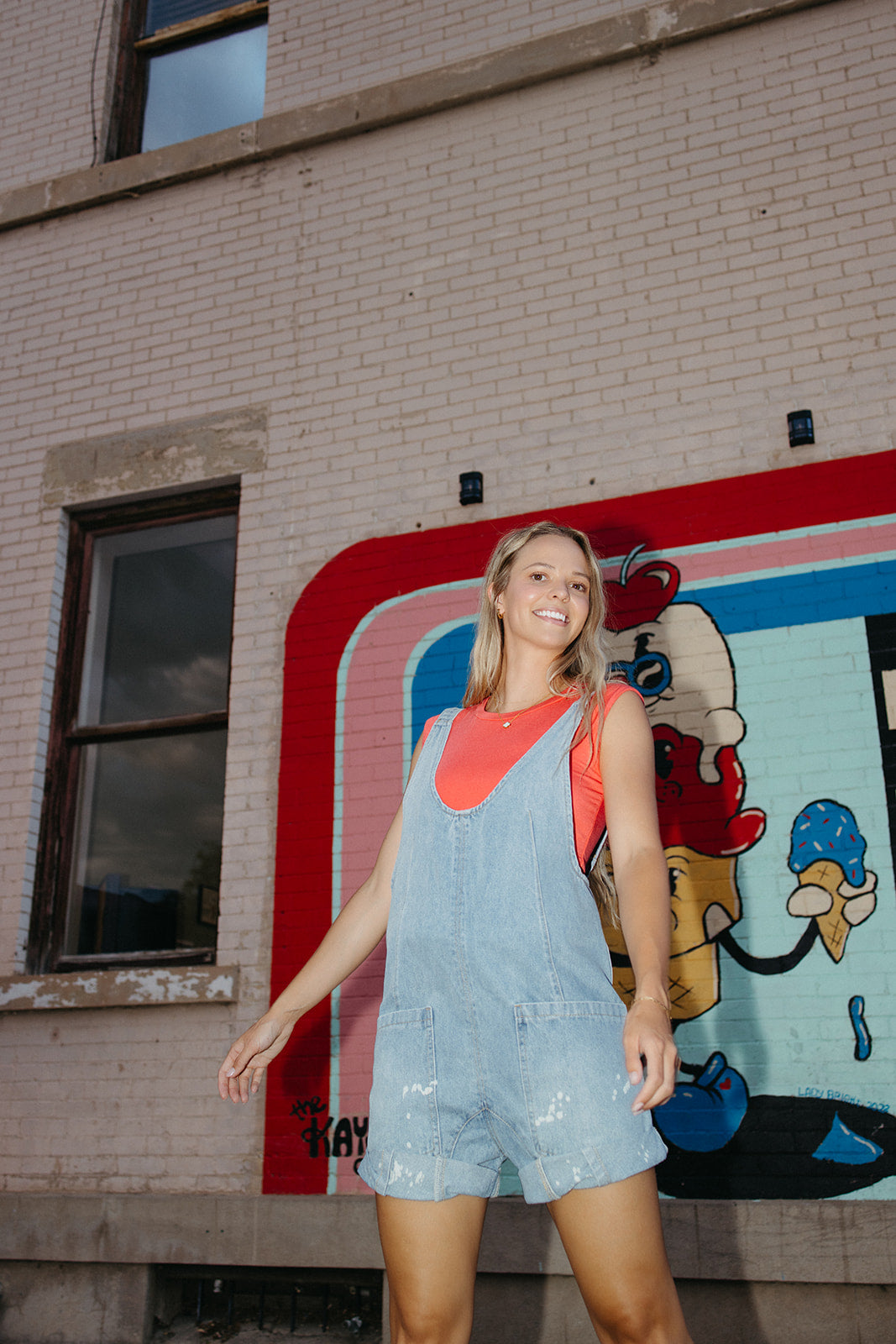 Sunny Strolls Denim Romper