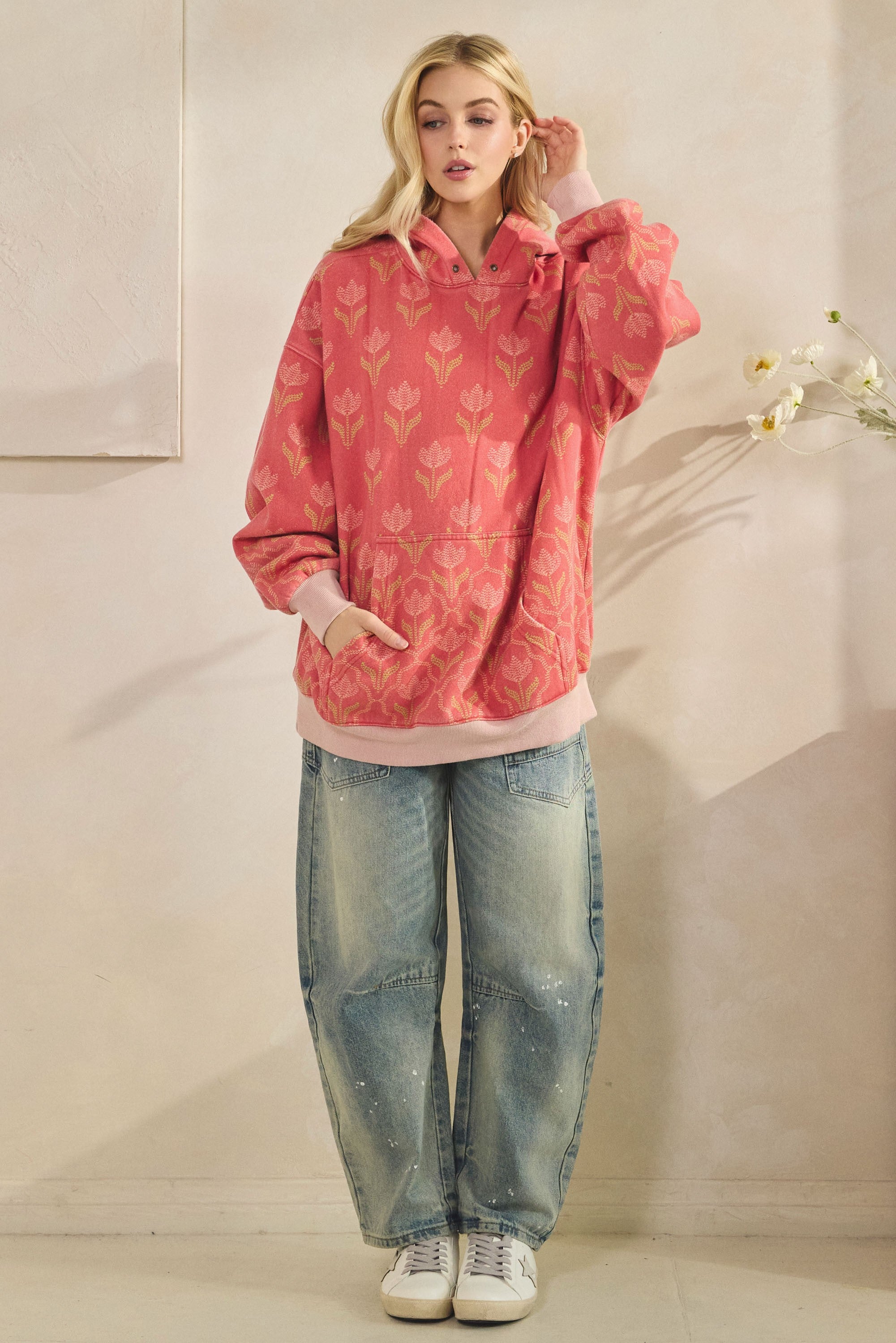 Pressed Floral Hoodie