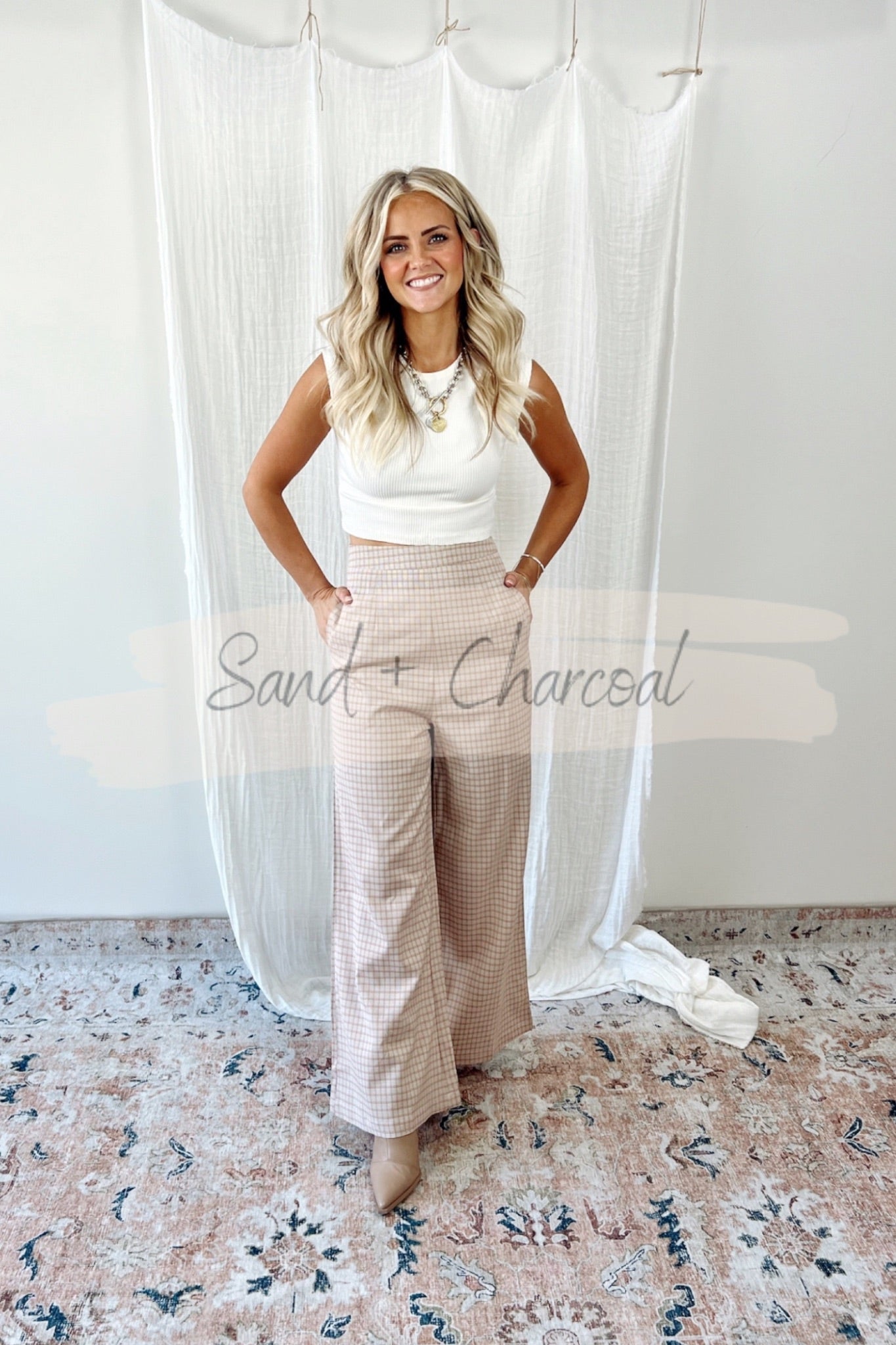 Clancey Plaid Wide Leg Pants