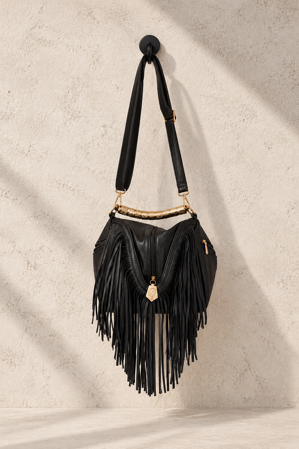 Blackout Betty Fringe & Studs Bag