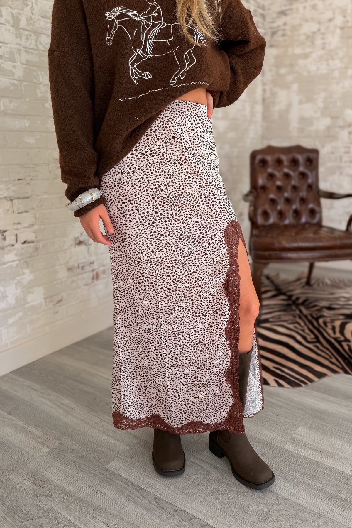 Long Shot Cowgirl Lace Maxi Skirt