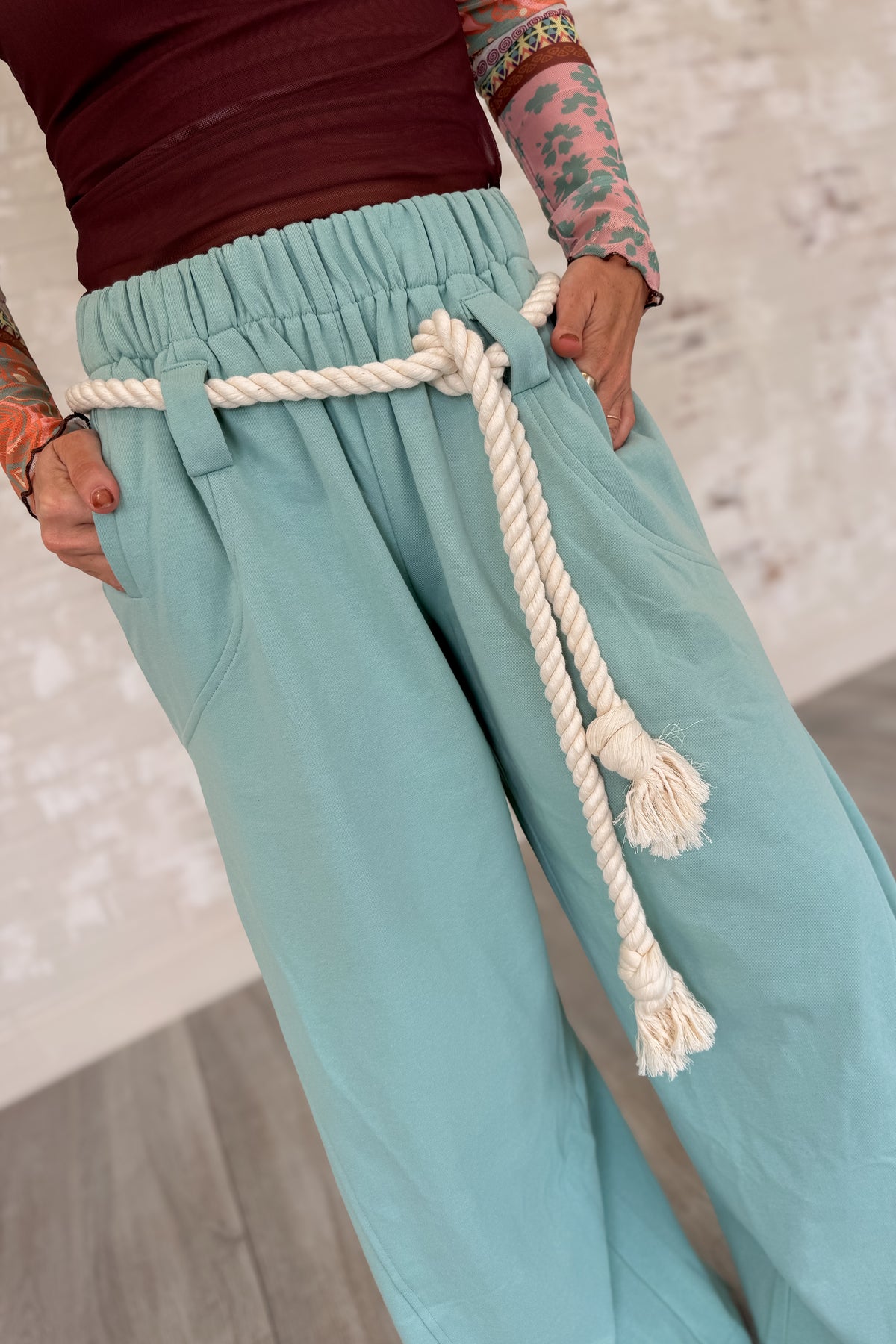 Next Thing You Know Sage Barrel Sweatpants