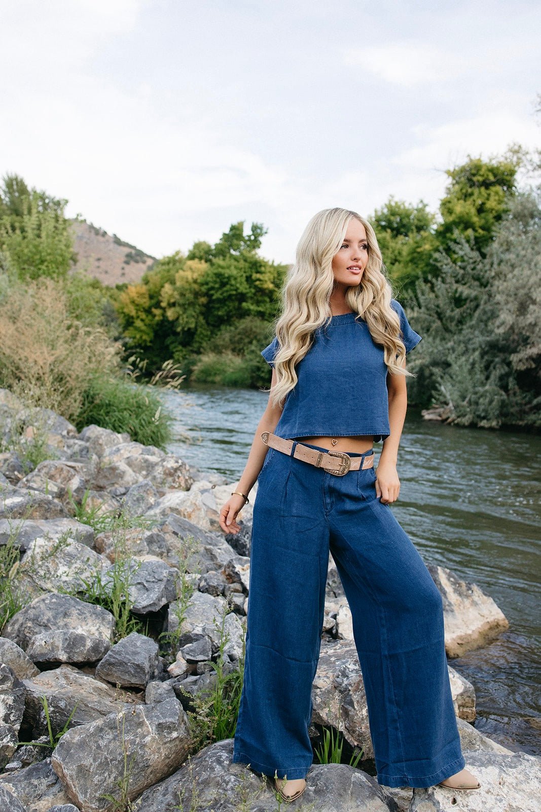 All Things Considered Chambray Top