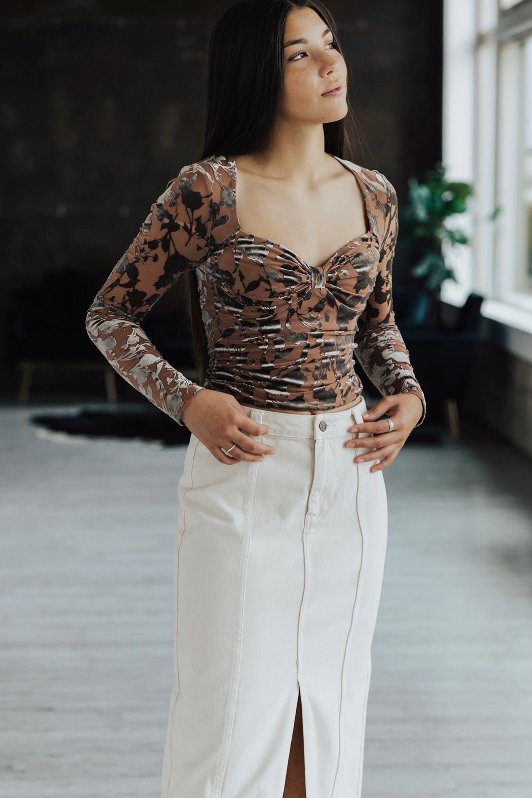 Astr Ren Velvet Burnout Top Lux Collection - FINAL SALE