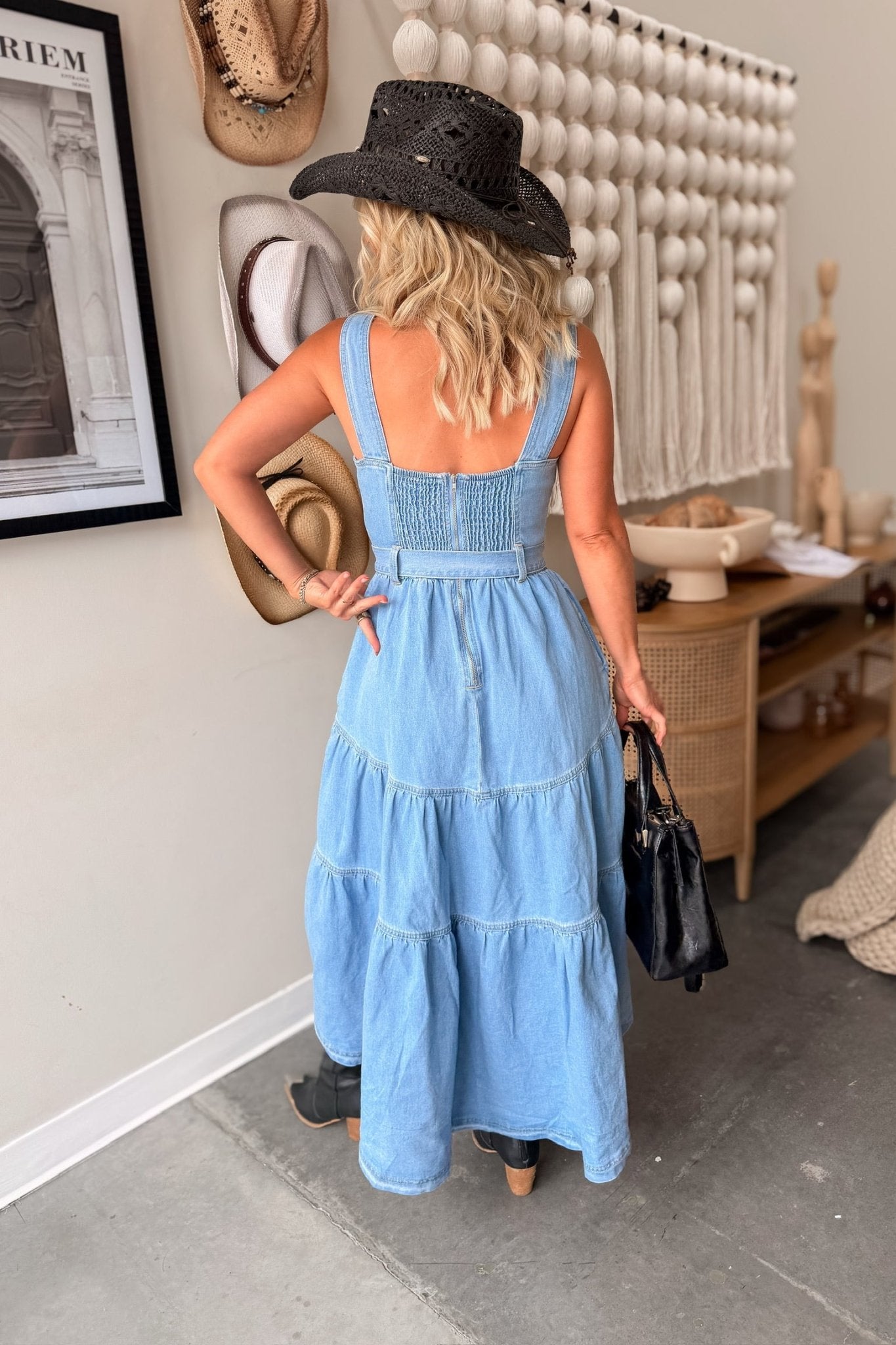 Backroads & Daydreams Denim Tiered Dress