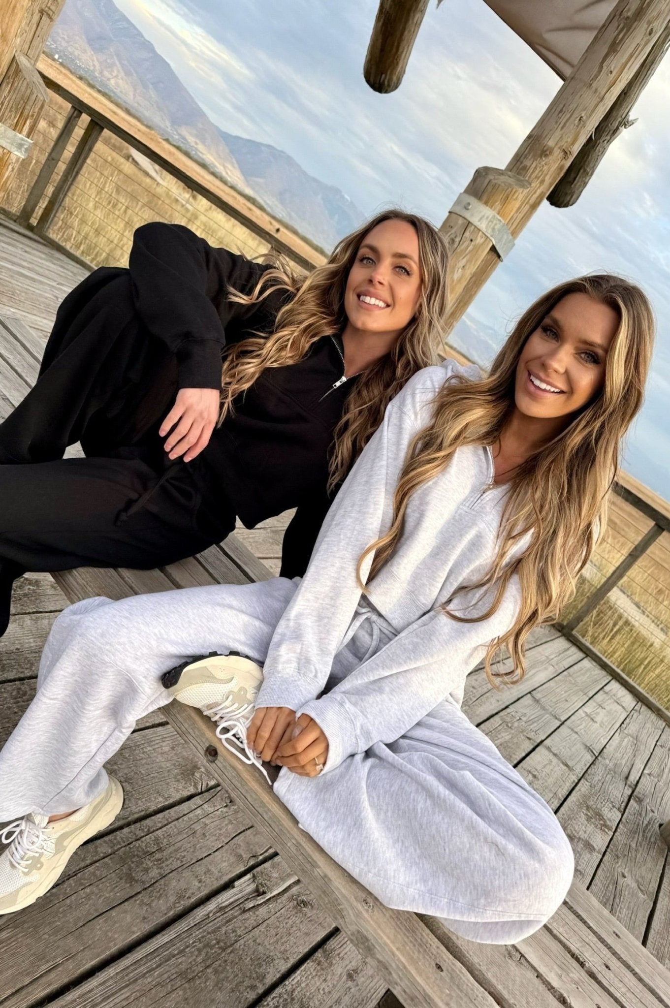 fleece elastic waist barrel sweatpants in two colors