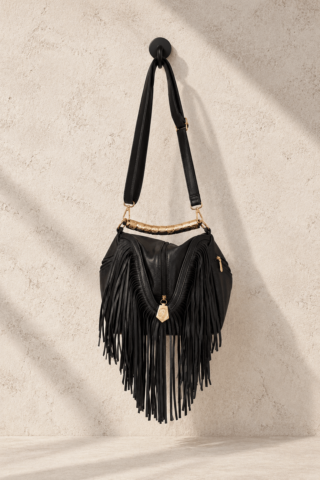 Blackout Betty Fringe & Studs Bag