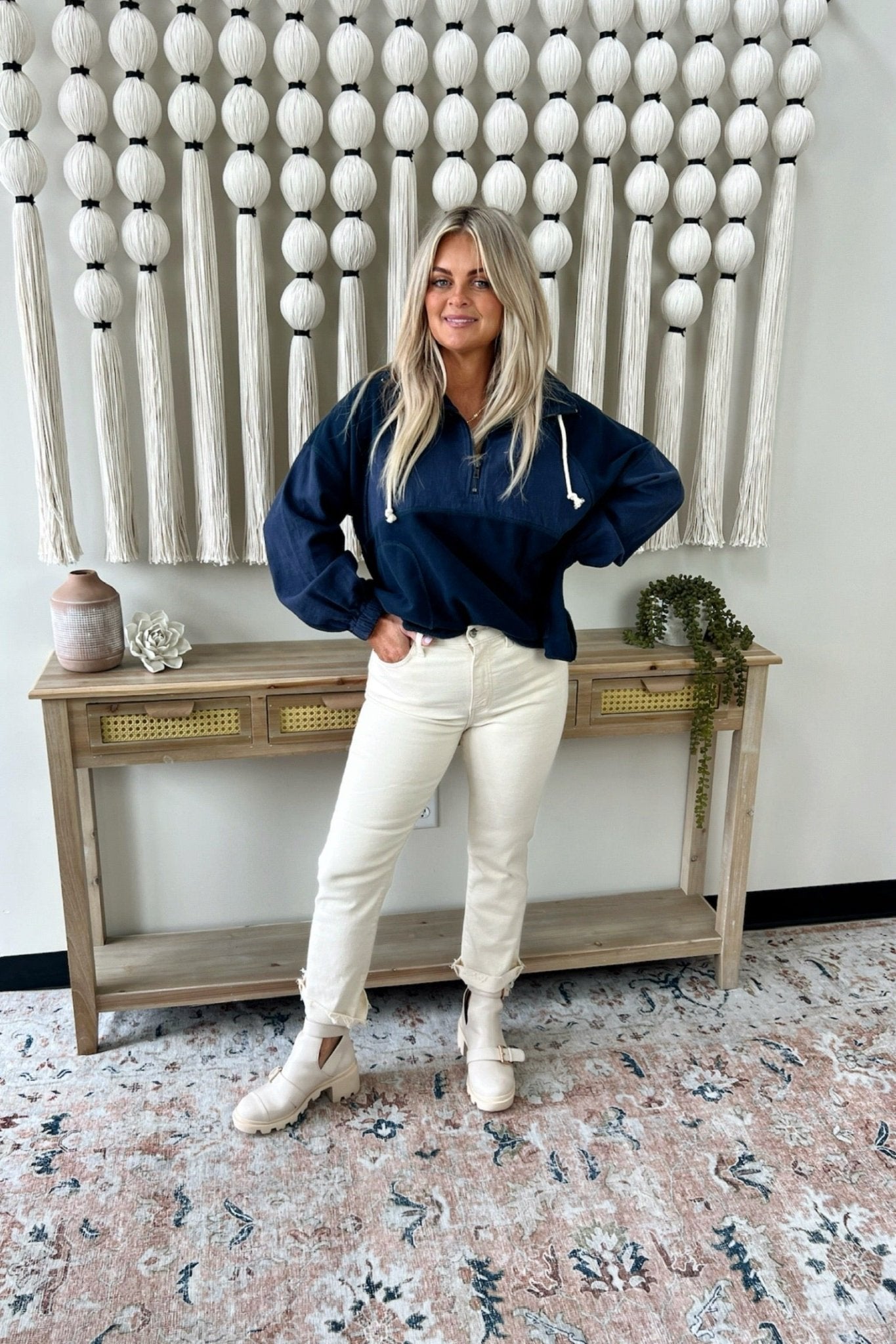 Blaine Washed Half Zip Pullover Lux Collection - FINAL SALE