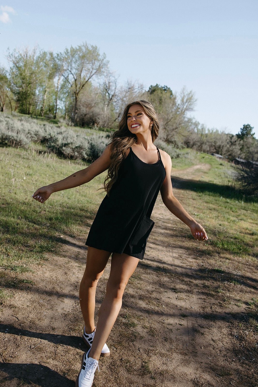 Charcoal Skies Romper Dress