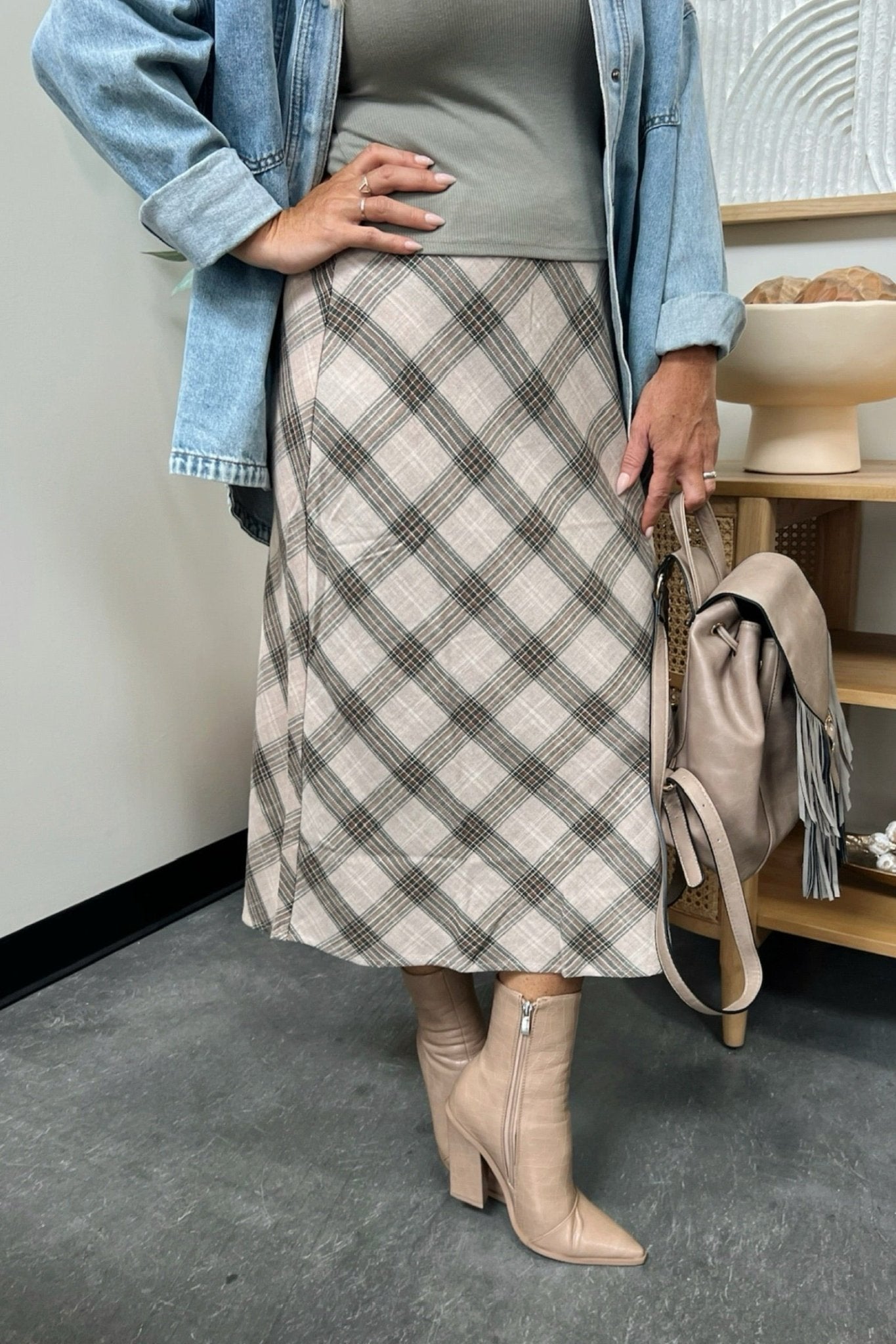 Checkmate Midi Skirt