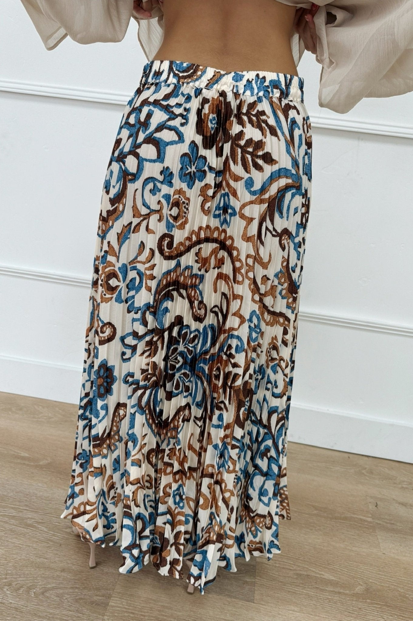 Copper Meadow Pleated Skirt