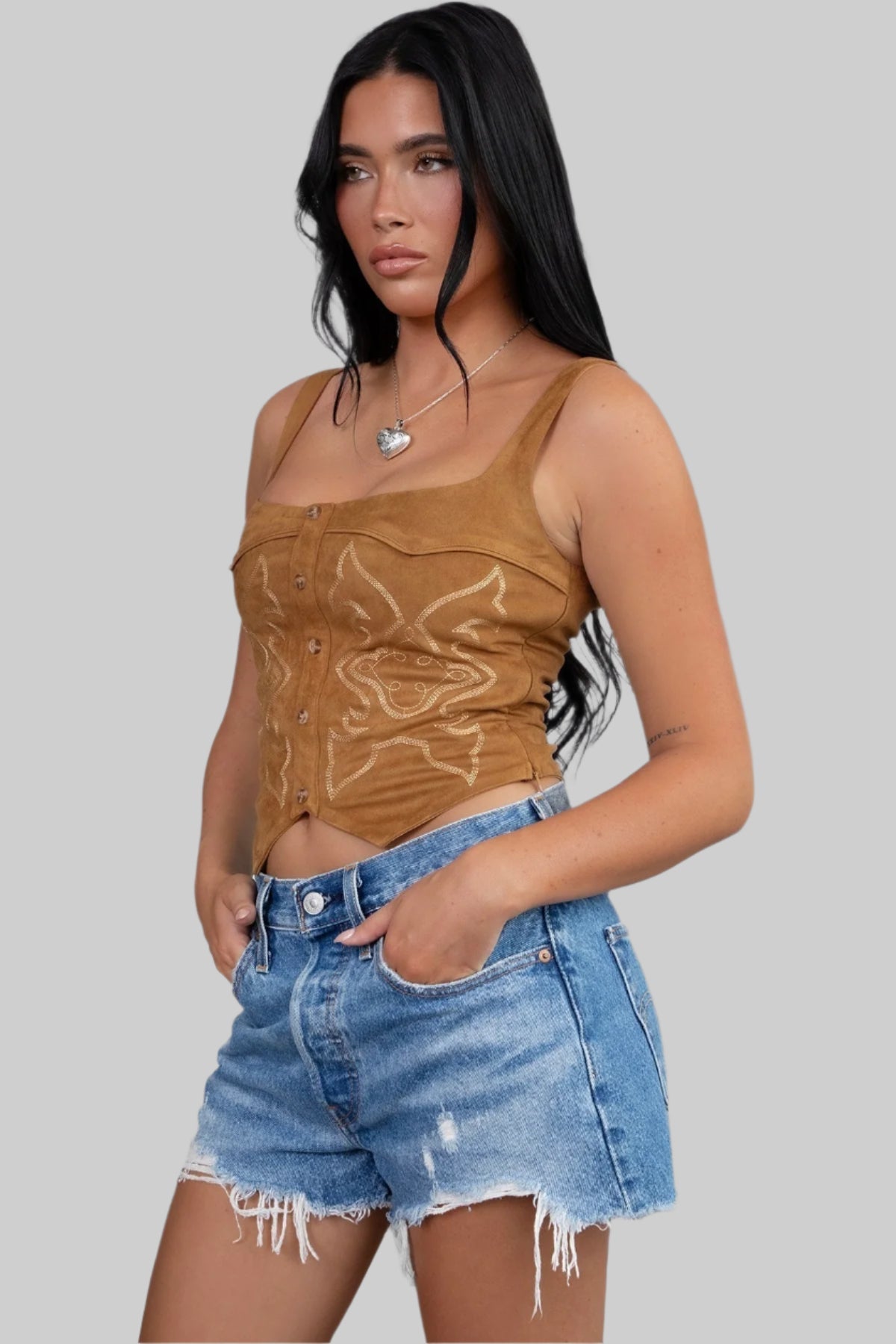 Cowgirl Code Suede Crop Top