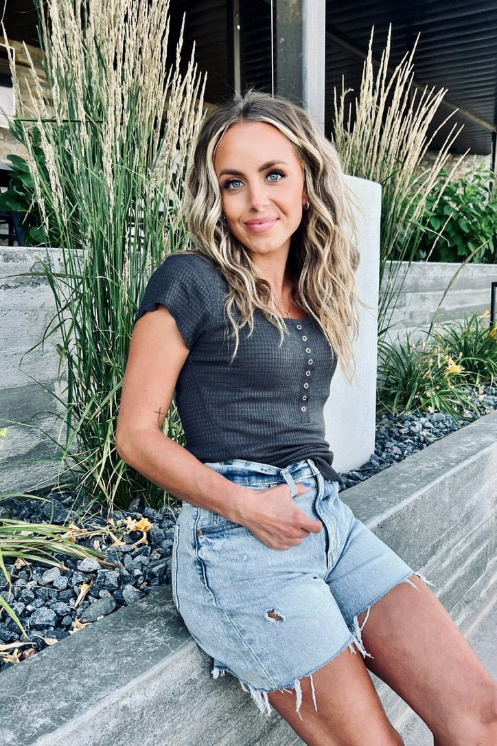 Daylight Waffle Cap Sleeve Top - FINAL SALE