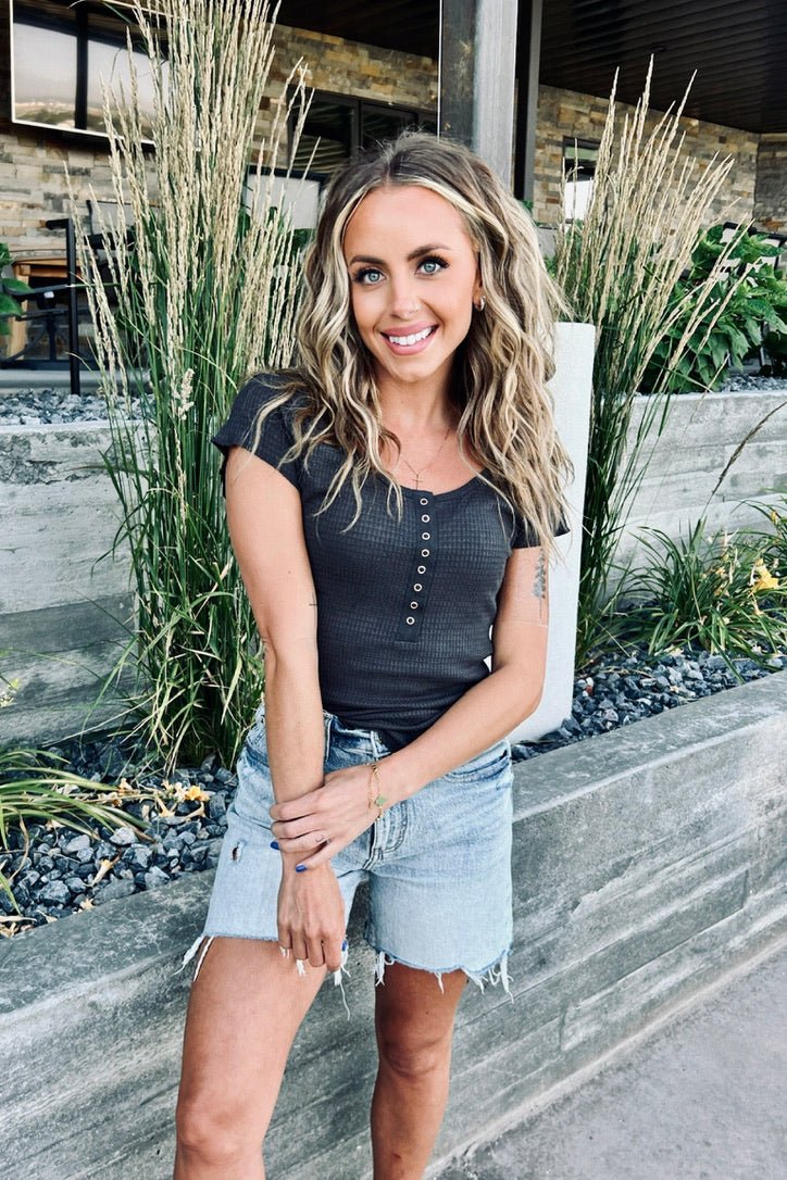 Daylight Waffle Cap Sleeve Top - FINAL SALE