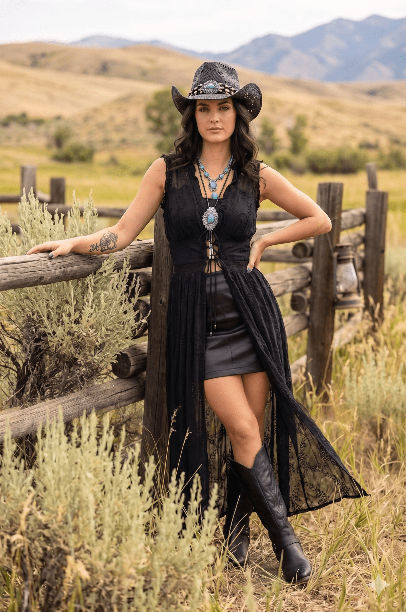 Gothic Western Fashion, Boho Cowgirl Top, Country Concert Outfits, Sheer Embroidered Top, High-Low Western Top, Festival Statement Piece, 2026 Western Trends, Nashville Girl Trip Style, Dark Romance Boutique