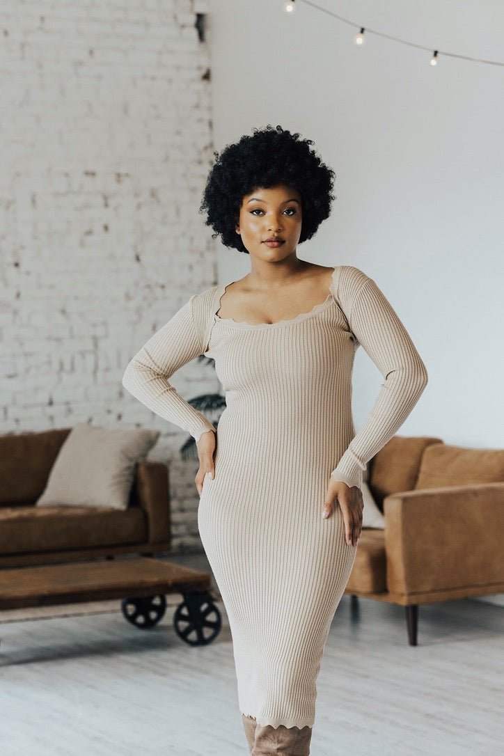 Eve Scallop Hem Bodycon Dress - FINAL SALE