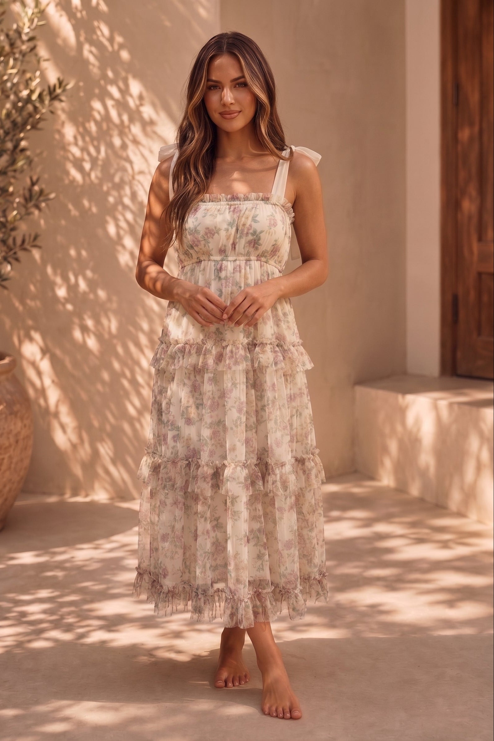 Once Upon A Sunday Floral Midi Dress