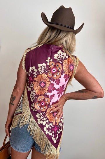 Forgotten Estate Floral & Fringe Tank