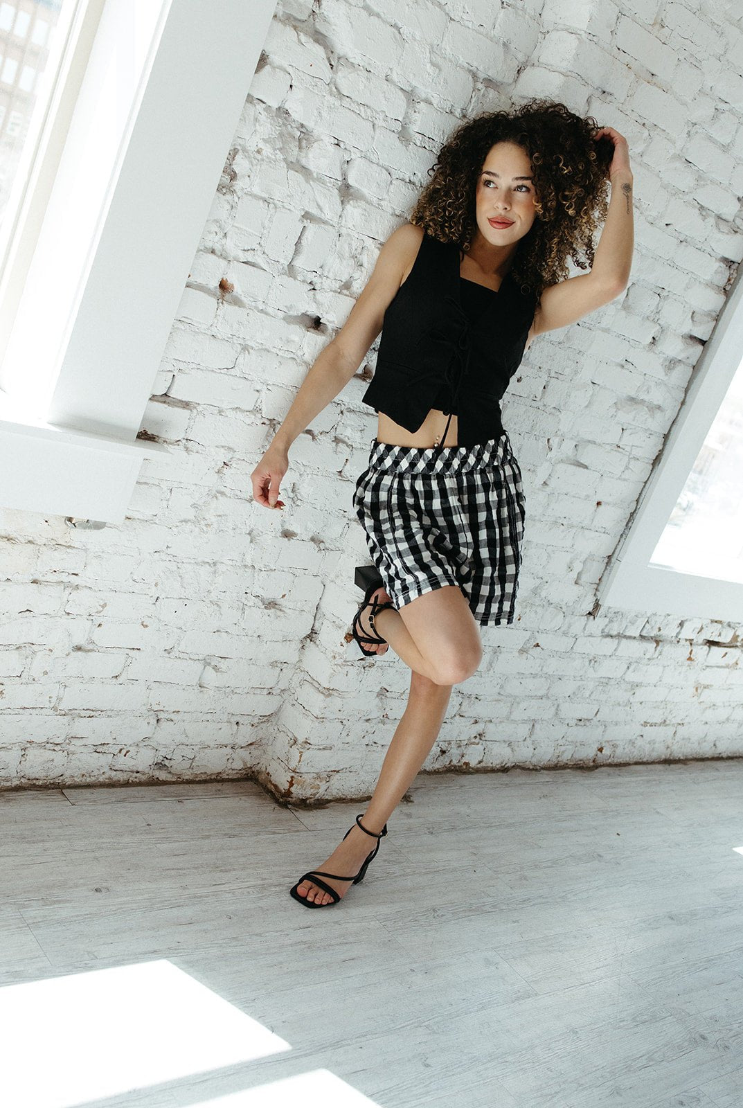 Free People Get Free Seersucker Pull-On Shorts