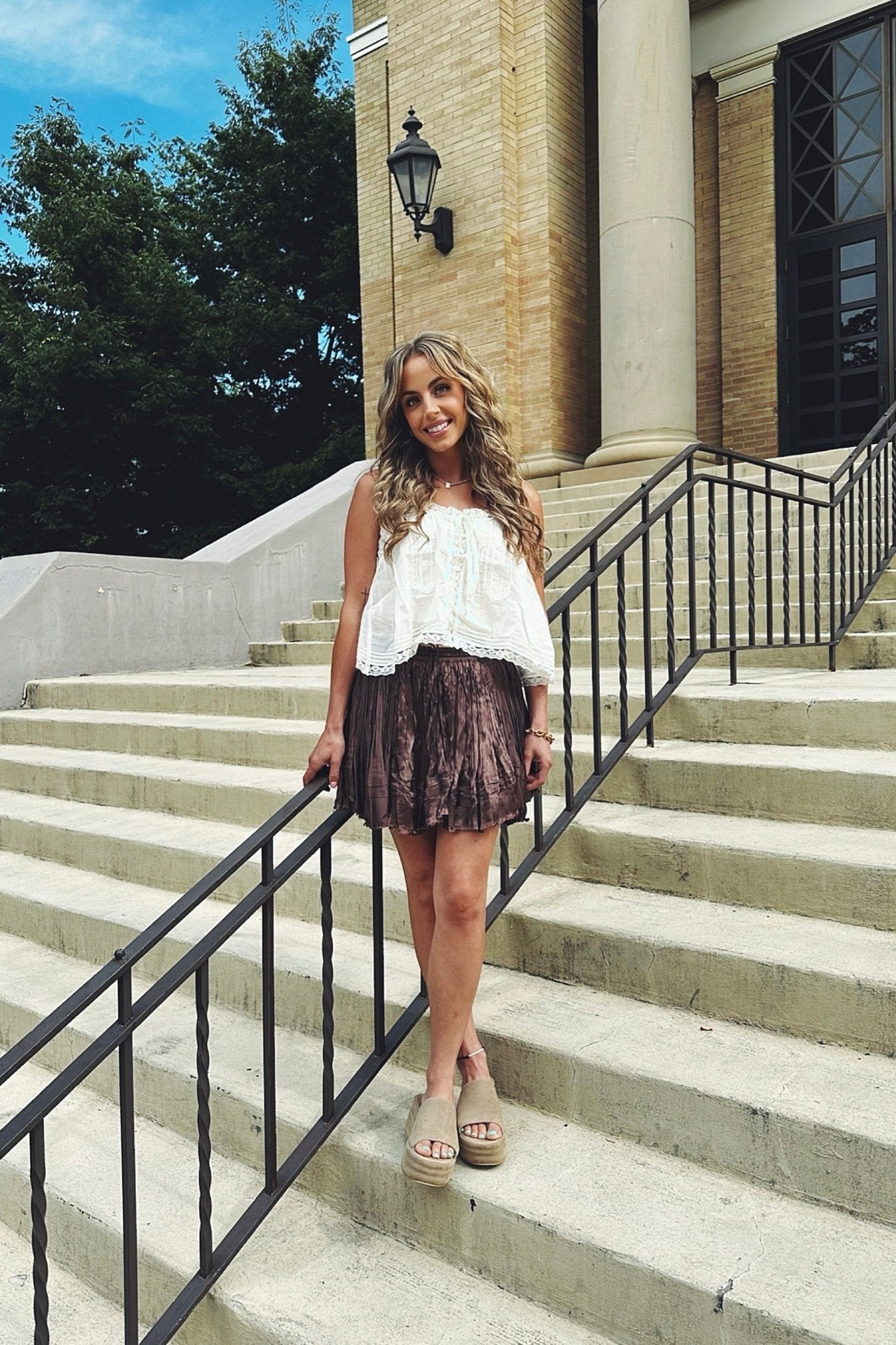 Free People One Third Charm Shine Mini Skirt